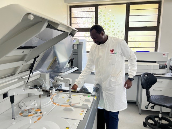 Researcher working inside the lab