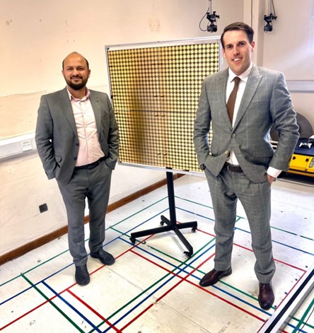 James Rains and Supervisor Professor Qammer Abbassi in a lab in JWSE