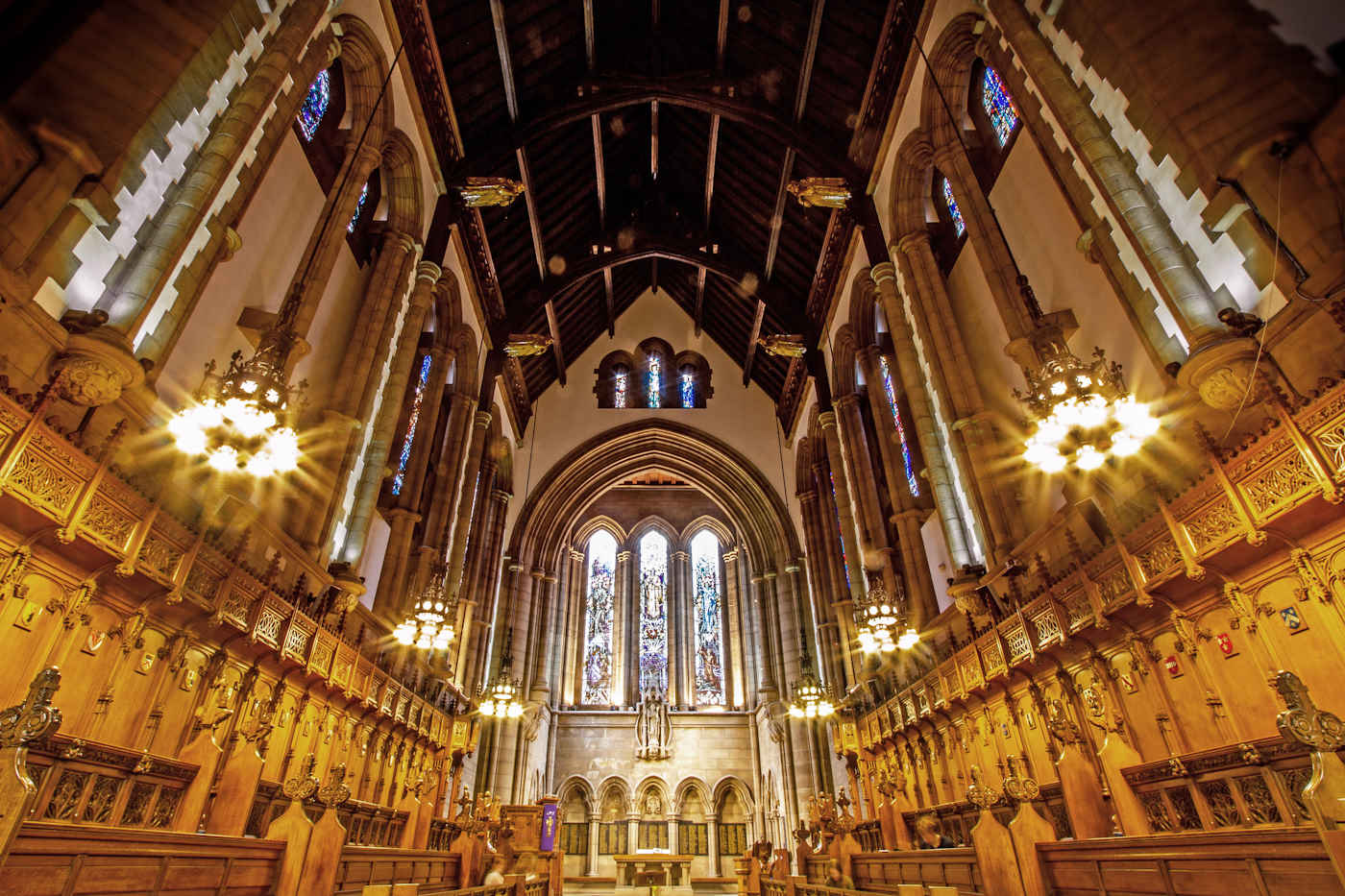 Interior shot of the Memorial Chapel and ceiling