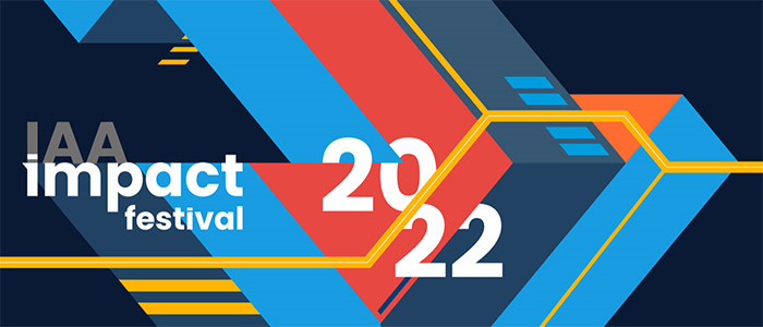 Colourful graphic for the Impact Festival 2022