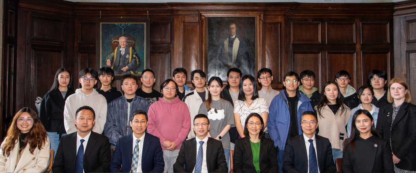 VP Guangchun Luo with Chengyang Wang and students