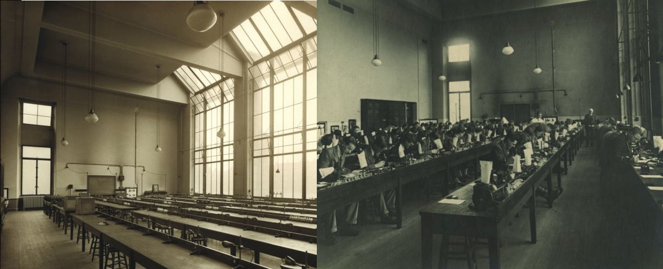 Two views of the elementary laboratory in the Graham Kerr Building