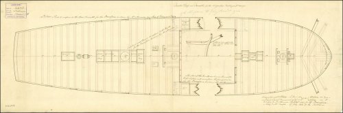 Quarterdeck and forecastle plan of HMS Medusa, dated 1800. Scale is 1:48.  (Image courtesy of the National Maritime Musuem, Plan Ref: ZAZ2970, Image Ref: J5896. Copyright reserved.) 