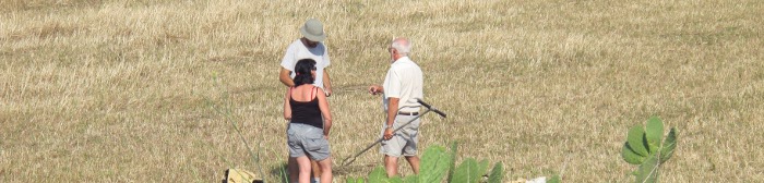 Auguring for soil samples around Pauli Stincus