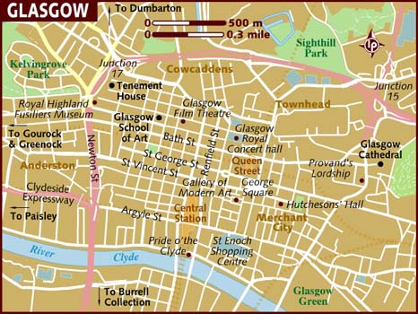 Glasgow city centre map