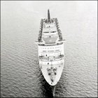 The QE2 undergoing trials at sea.