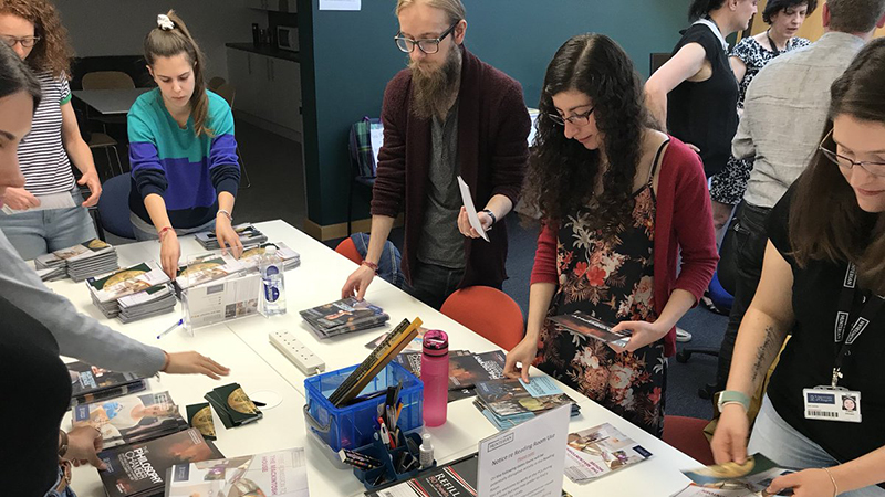 The production line has started! Our amazing student volunteers are busy bees at Hunterian Reading Room at Kelvin Hall preparing for #Universeum2018