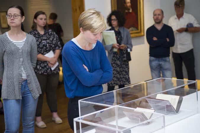 Delegates at the UNIVERSEUM conference, Object Journeys study day, Hunterian Art Gallery, 12 June 2018.