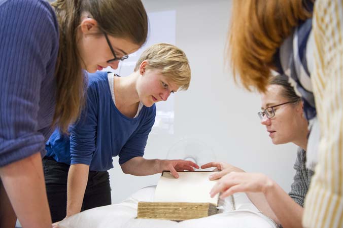 Delegates at the UNIVERSEUM conference, Object Journeys study day, Archives and Special Collections, 12 June 2018.
