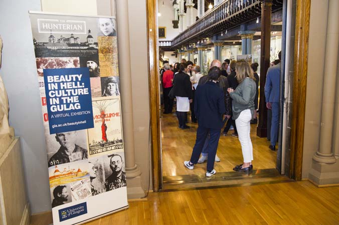 Delegates at the UNIVERSEUM conference, reception in Hunterian Museum, 13 June 2018.