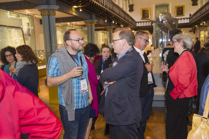 Delegates at the UNIVERSEUM conference, reception in Hunterian Museum, 13 June 2018.