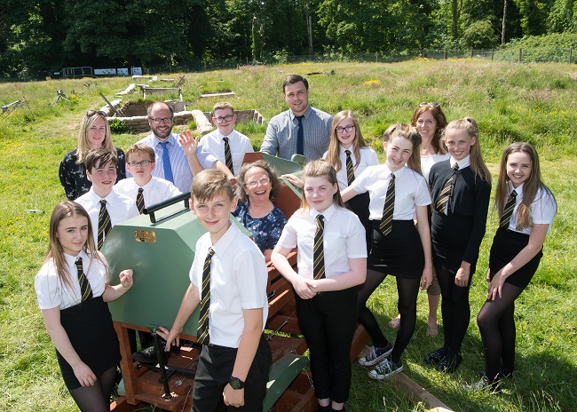 Teachers and pupils from Clydebank High School visit the Wings to War project at Pollok Country Park
