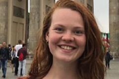 Alumna Anna Mackenzie at the Brandenburg Gate (photo: courtesy of Anna Mackenzie)