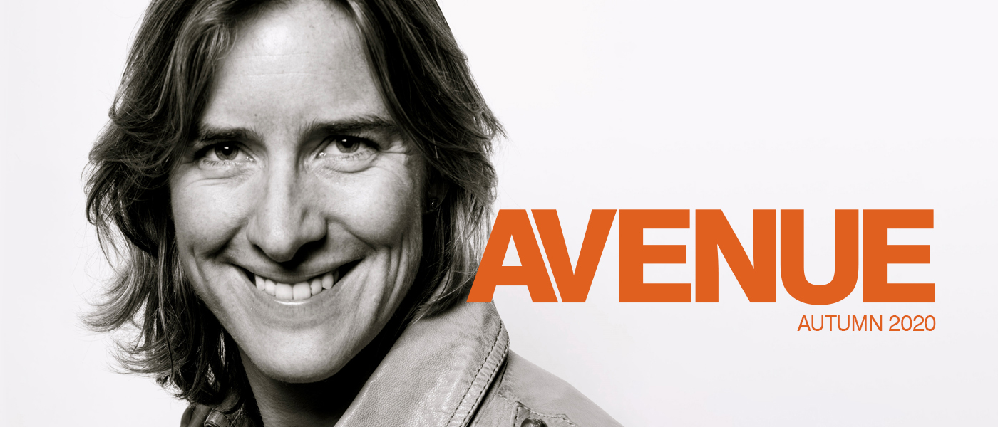 Avenue Autumn 2020 masthead with Katherine Grainger [Photo: Bob Devitt]