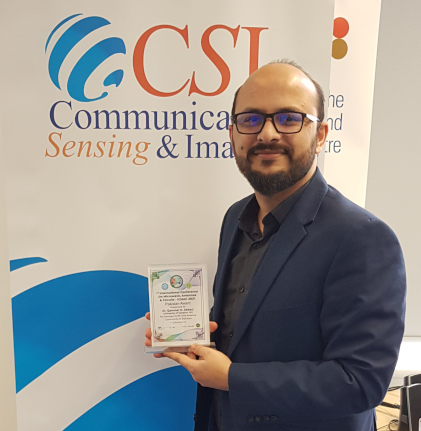 Dr Qammer Abbasi poses with his Pakistan Award for excellent contributions