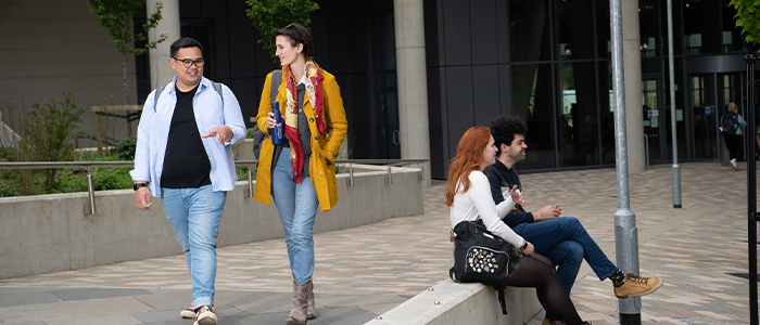 Students walking outside