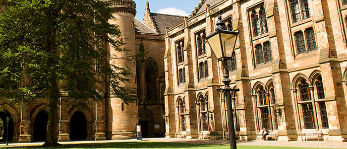 University of Glasgow main building from the West Quadrangle