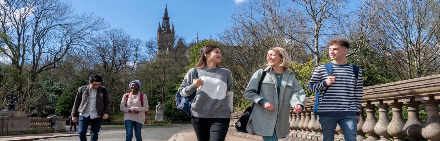 Students in Kelvingrove Park 