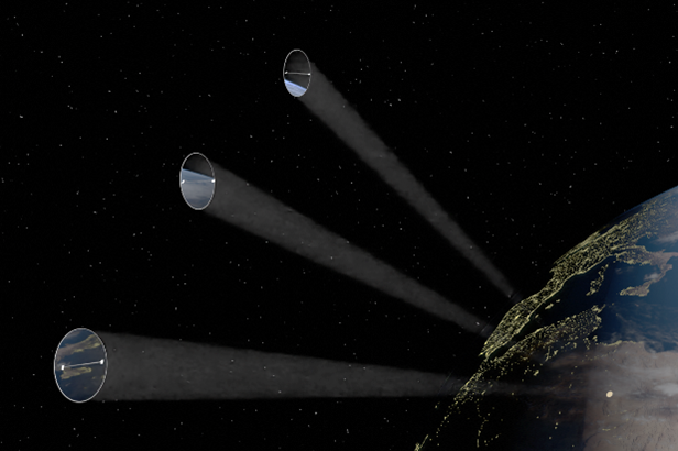 Orbiting solar reflectors (Dr Andrea Viale, NASA Earth texture)